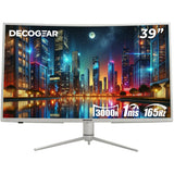 Deco Gear 39" Curved Widescreen Gaming Monitor, 2560x1440, 165 Hz, HDR400, 16:9, White