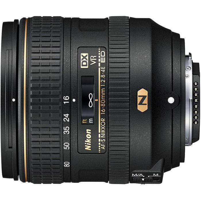 Nikon AF-S DX NIKKOR 16-80mm f/2.8-4E ED VR Lens and 32GB Bundle