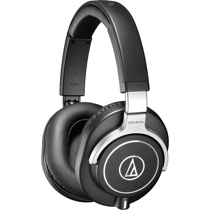 Audio-Technica ATH-M70x Professional Monitor Headphones Black Deluxe Bundle