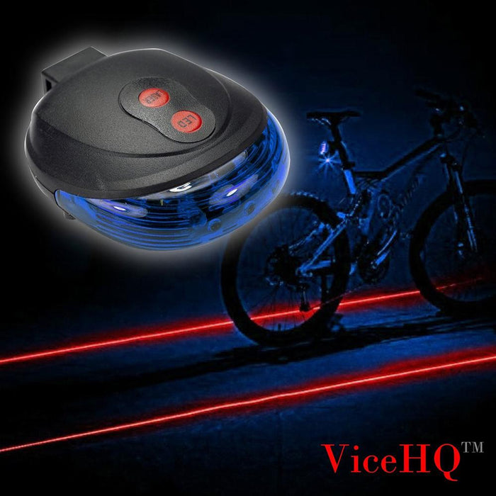 ViceHQ Super Bright 5 LED's Laser Taillight for Bicycle Safety - Blue Light