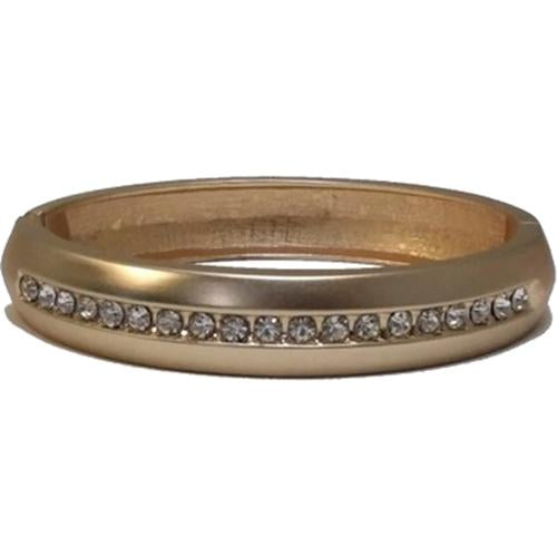 CZ Luxxe Jewelry Swarovski Element Crystal , Plated 18k Gold Bangle with Clasp
