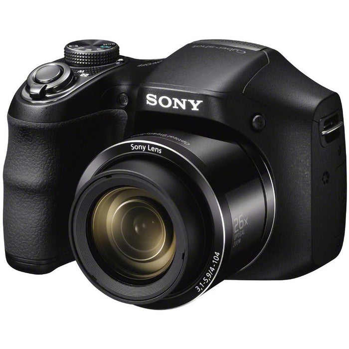 Sony Cyber-shot DSC-H300 Digital Camera Black 16GB Deluxe Accessory Kit