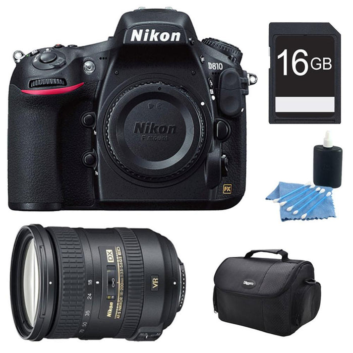 Nikon D810 36.3MP 1080p HD DSLR Camera and AF-S DX NIKKOR 18-200mm Lens Kit