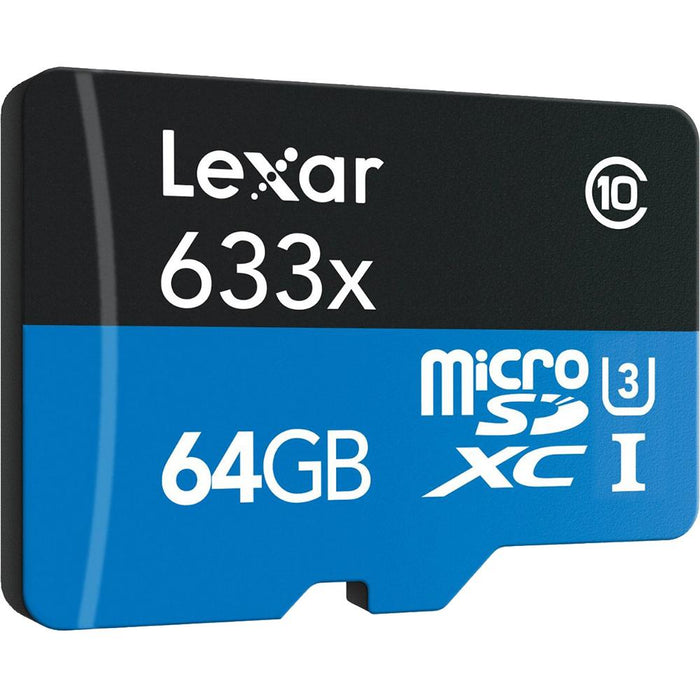 Lexar 2-Pack 64GB microSDXC 633X (up to 95MB/s) Memory Cards w/ USB 3.0 readers