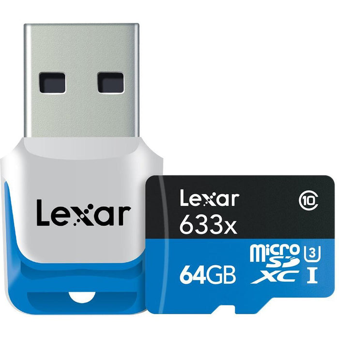 Lexar 2-Pack 64GB microSDXC 633X (up to 95MB/s) Memory Cards w/ USB 3.0 readers
