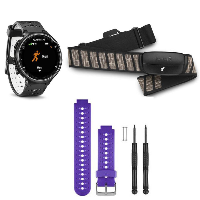 Garmin Forerunner 230 GPS Running Watch with Heart Rate Monitor - Purple Band Bundle