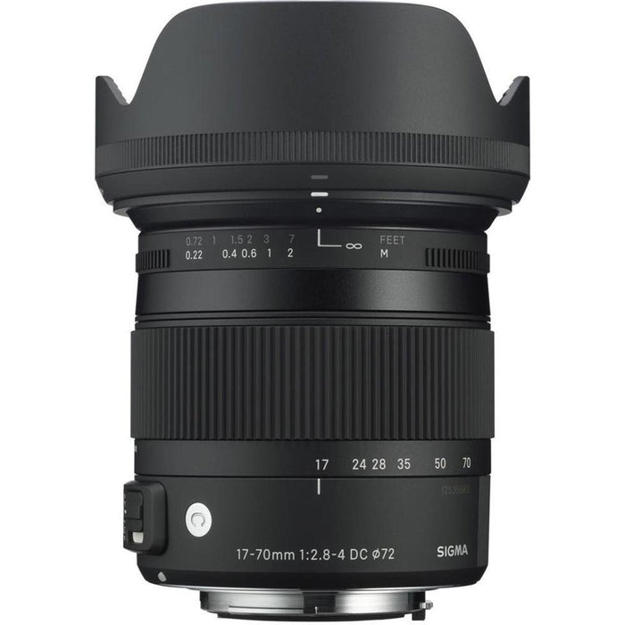 Sigma 17-70mm F2.8-4 DC Macro OS HSM Lens for Nikon Deluxe Filter Kit Bundle