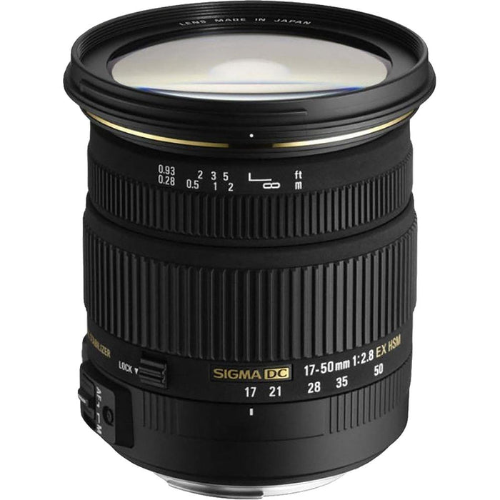 Sigma 17-50mm f/2.8 EX DC OS HSM FLD Standard Zoom Canon EOS DSLR Lens 9pc Kit