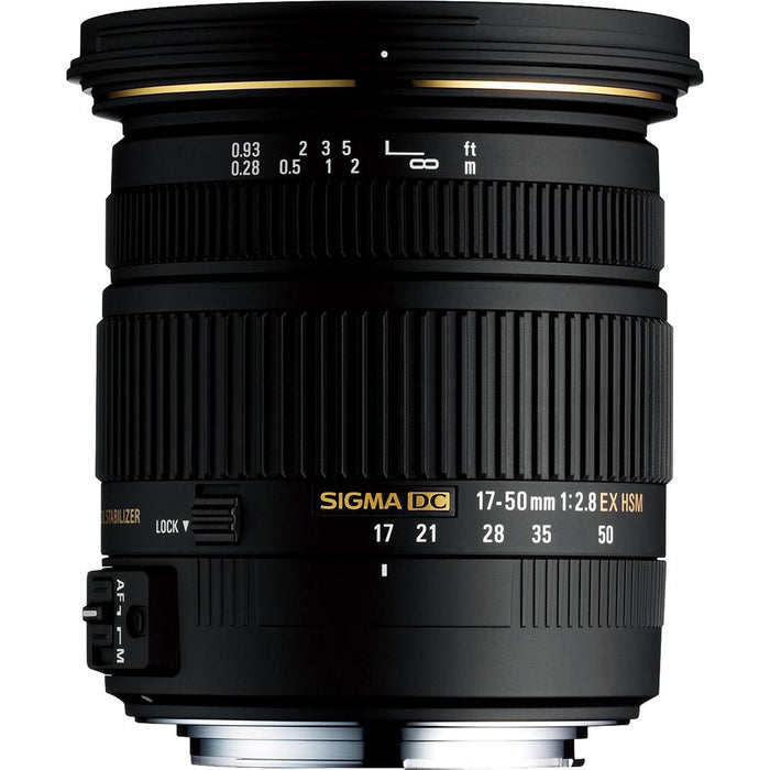 Sigma 17-50mm f/2.8 EX DC OS HSM FLD Zoom Lens for Nikon DSLR Lens Kit Bundle