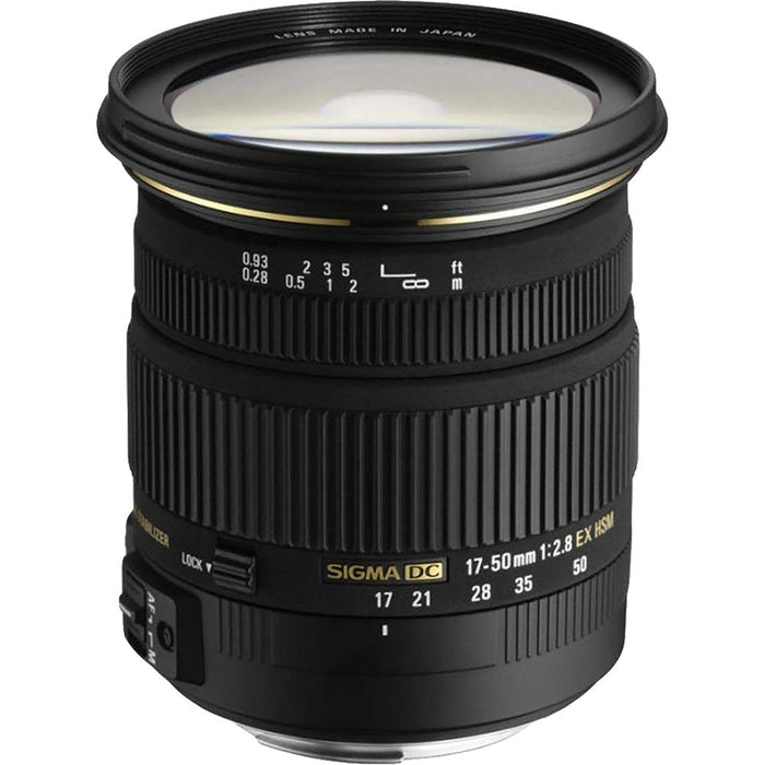 Sigma 17-50mm f/2.8 EX DC OS HSM FLD Zoom Lens for Nikon DSLR Lens Kit Bundle
