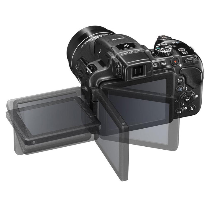 Nikon COOLPIX P610 16MP Digital Camera w/ Full HD Video, WiFi, GPS (BLK) - Refurbished