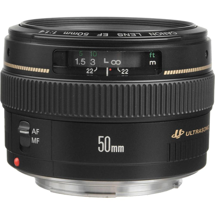 Canon EF 50mm F/1.4 USM Lens for Canon SLR Cameras Exclusive Pro Kit