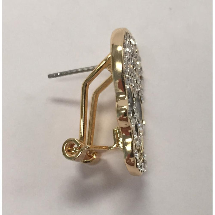 CZ Luxxe Jewelry Swarovski Element 18k Gold Plated Studded Skull Earrings
