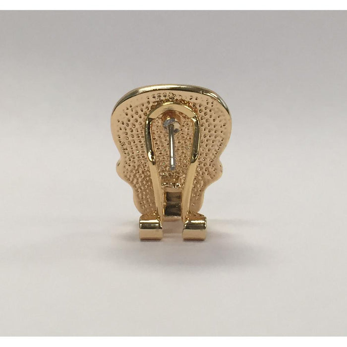 CZ Luxxe Jewelry Swarovski Element 18k Gold Plated Studded Skull Earrings