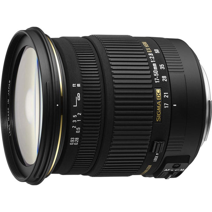 Sigma 17-50mm f/2.8 EX DC OS HSM FLD Standard Zoom Lens Canon EOS DSLR Flash Kit