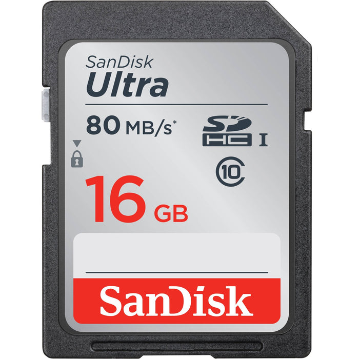 Sandisk Ultra SDHC 16GB UHS Class 10 Memory Card, Up to 80MB/s Read Speed