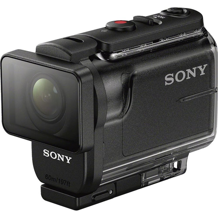 Sony HDRAS50R/B Full HD Action Cam + Live View Remote 32GB Memory Card Bundle