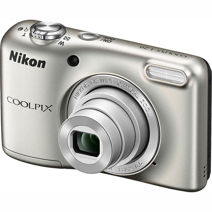 Nikon COOLPIX L29 16MP Digital Camera 5x Optical Zoom,Silver (Certified Refurbished)