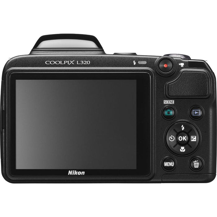 Nikon COOLPIX L320 16MP 720p HD Video Black Digital Camera (Certified Refurbished)