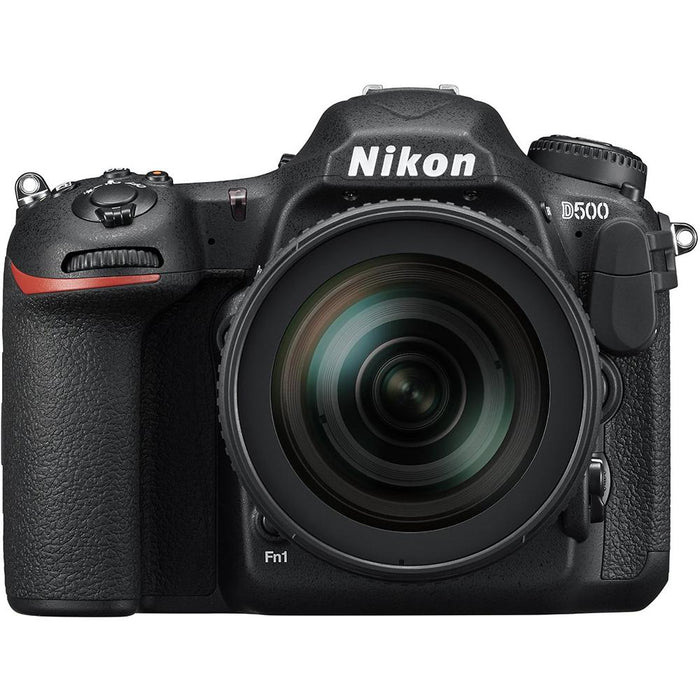 Nikon D500 20.9MP DX Format DSLR Camera w/ 16-80mm VR Lens Dual Pro Memory Card Bundle