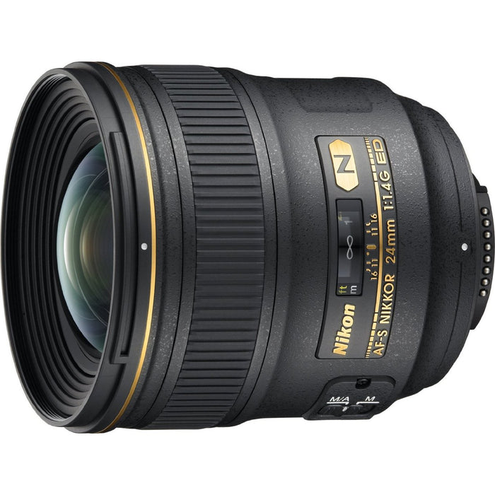 Nikon 24mm F/1.4G ED AF-S Wide-Angle Lens Essential Accessory Bundle