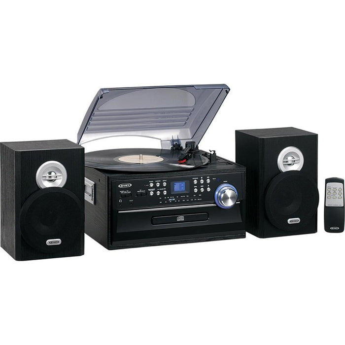 Jensen 3 Speed Stereo Turntable w CD System, Cassette & AM/FM Stereo Radio With RCA Tur