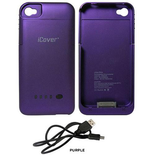 iCover iPhone 4/4S Rubberized Protective 1900mAh Battery Case - Purple