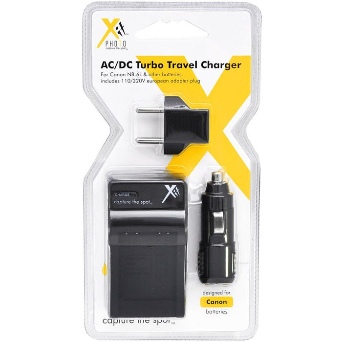 Xit AC/DC Rapid battery charger for Canon NB-6L Batteries