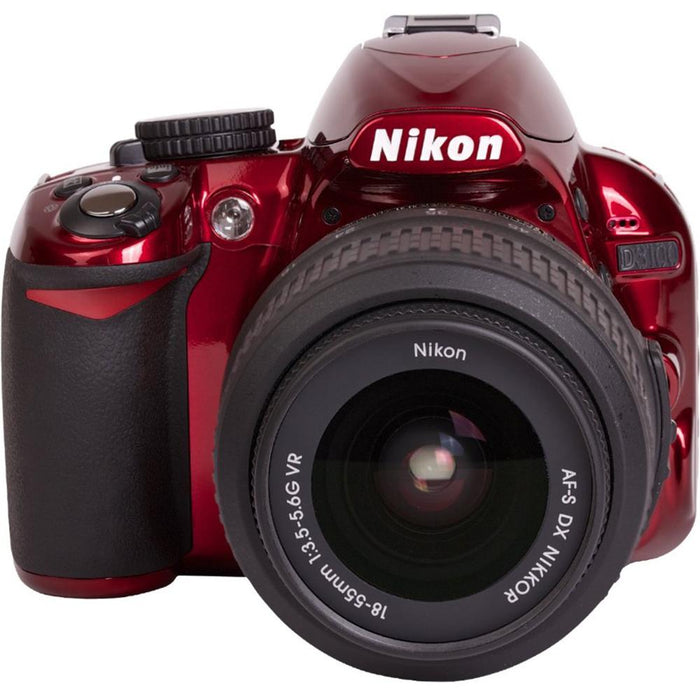 Nikon D3100 14.2MP 1080P DSLR Camera w/ 18-55mm VR Lens (Red)(Certifed Refurbished)