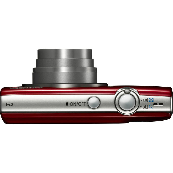 Canon PowerShot ELPH 180 20MP 8x Optical Zoom HD Red Digital Camera 64GB Card Bundle