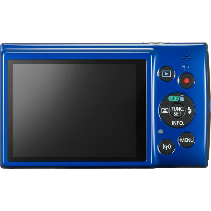 Canon PowerShot ELPH 190 IS Blue Digital Camera w/ 10x Optical Zoom 16GB Card Bundle