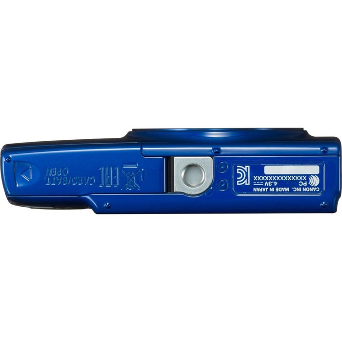 Canon PowerShot ELPH 190 IS Blue Digital Camera w/ 10x Optical Zoom 32GB Card Bundle