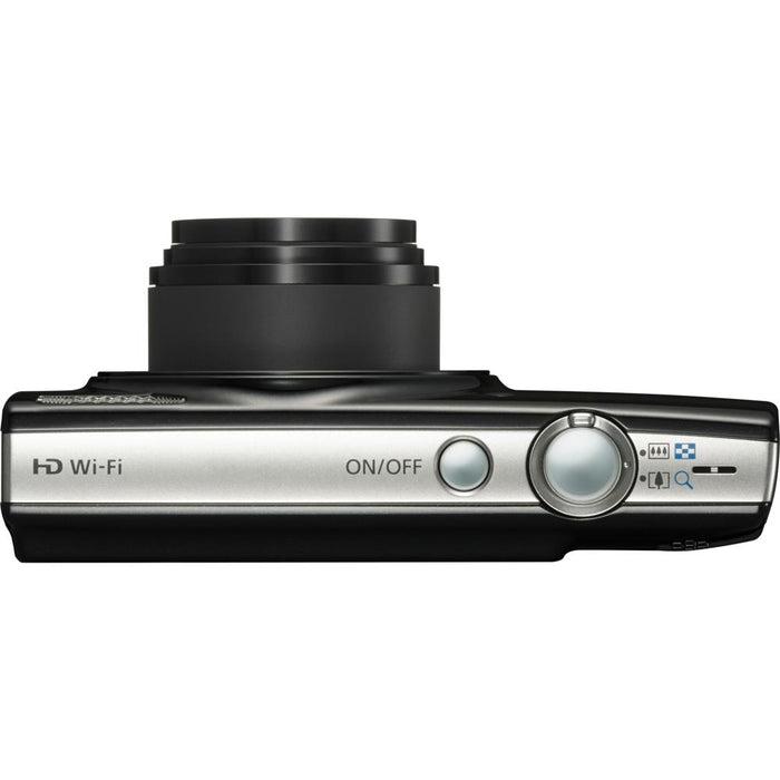 Canon PowerShot ELPH 190 IS Black Digital Camera w/ 10x Optical Zoom 32GB Card Bundle