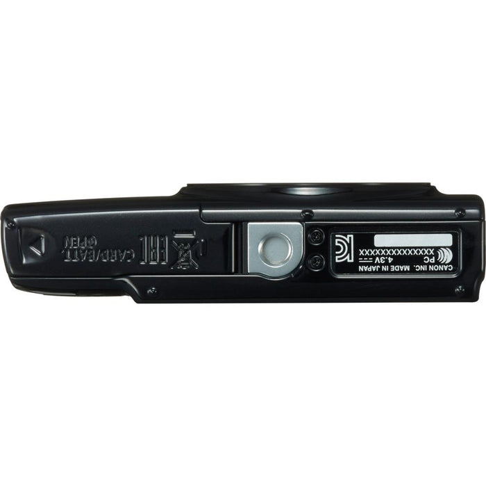 Canon PowerShot ELPH 190 IS Black Digital Camera w/ 10x Optical Zoom 64GB Card Bundle