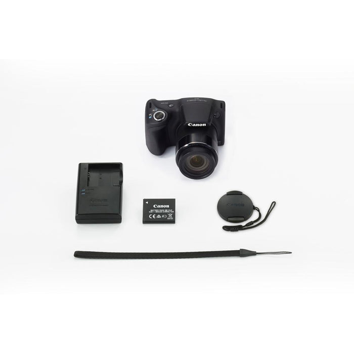 Canon PowerShot SX420 IS 20MP Black Digital Camera + 42x Optical Zoom 16GB Card Bundle