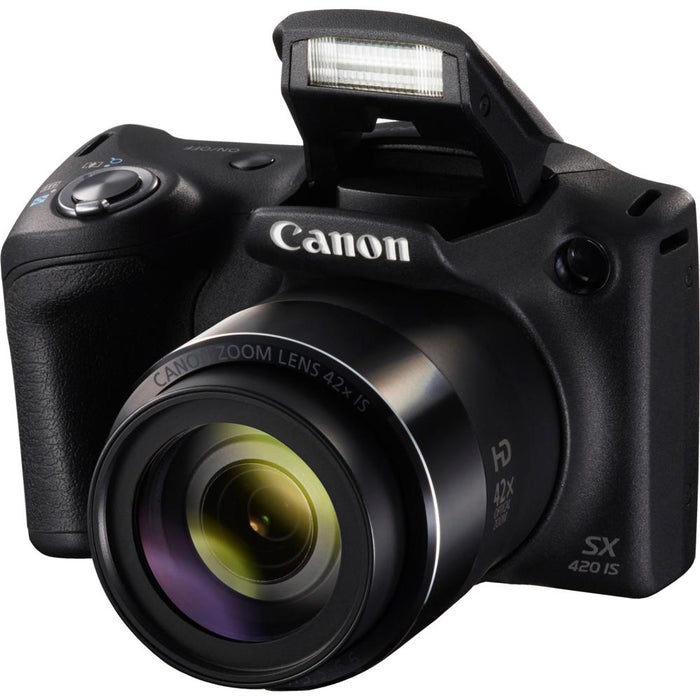 Canon PowerShot SX420 IS 20MP Black Digital Camera & 42x Optical Zoom 32GB Card Bundle