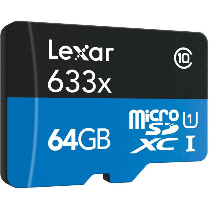 Lexar 64GB microSDXC UHS-I 633X High-Performance Memory Card