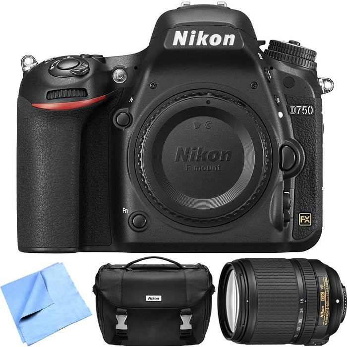 Nikon D750 Digital SLR Camera Body w/ NIKKOR 18-140mm Lens - Refurbished Bundle