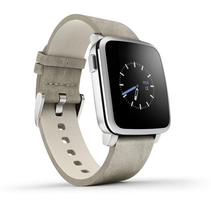 Pebble Time Steel Smart Watch for iPhone and Android Devices - Silver (511-00023)