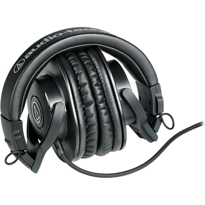 Audio-Technica ATH-M30x Professional Headphones w/ Slappa Case & FiiO Amp Bundle