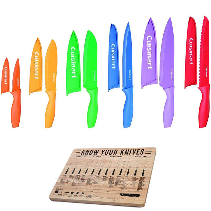 Cuisinart Advantage 12-Piece Knife Set with Sthetix Home Rubber Wood Chopping Board