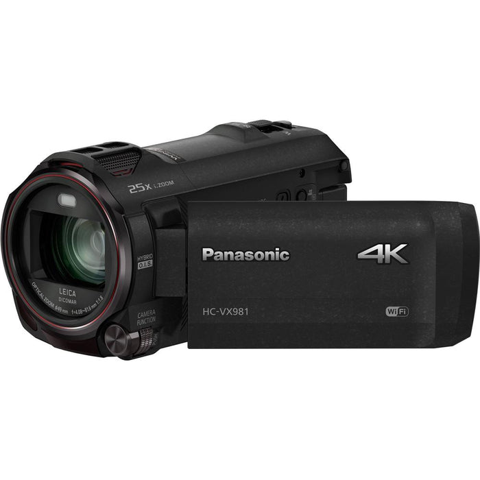 Panasonic HC-VX981K 4K Ultra HD Camcorder w/ Wi-Fi + Twin Camera (Black) 32GB Card Bundle