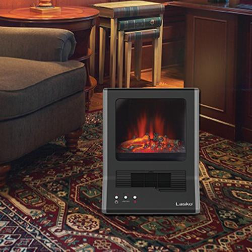 Lasko Ultra Ceramic Fireplace Heater in Black - CA20100