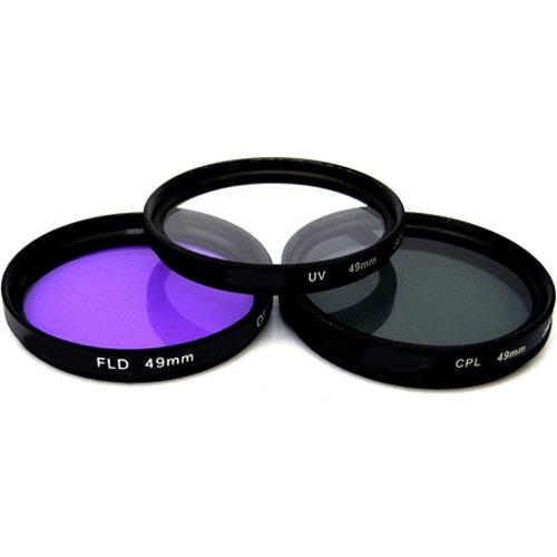 Vivitar 49mm UV, Polarizer & FLD Deluxe Filter Kit (Set of 3 + Carrying Case) FK3-49