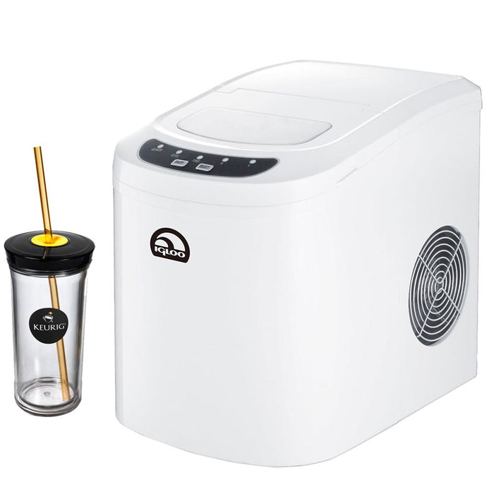 Igloo Compact Ice Maker White with Keurig Iced Beverage Tumbler