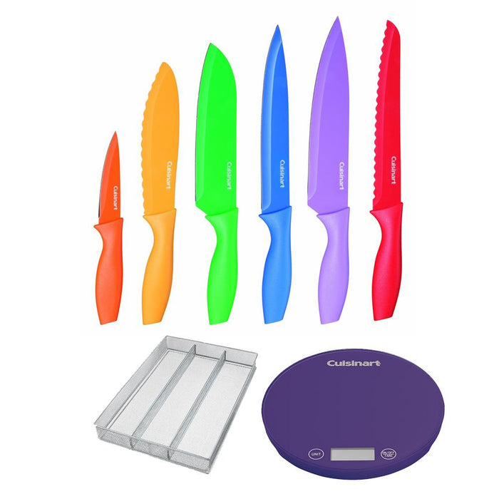 Cuisinart Advantage 12 Pcs Knife Set w/ Large Utensil Organizer & Digital Kitchen Scale