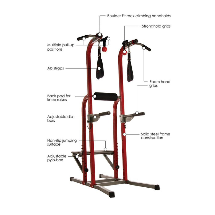 Stamina X Fortress Power Tower Workout Station, Red (50-1755)
