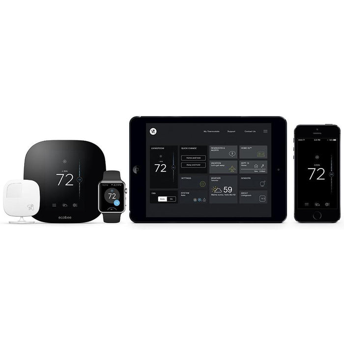Ecobee Smarter Wi-Fi Thermostat with Remote Sensor - 2nd Generation - OPEN BOX