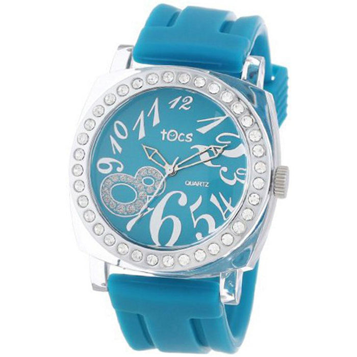 Tocs "Crystal 8" Analog Watch Turquoise with Crystals - 40314
