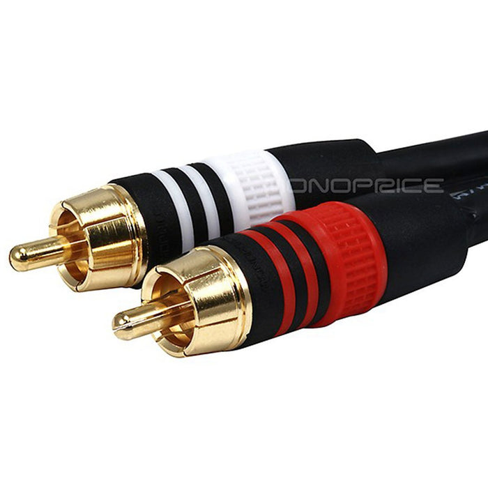 Monoprice 6" Premium 3.5mm Stereo Female to 2RCA Male 22AWG Gold Plated Black Cable